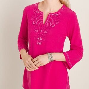 NWT - Chico’s Embroidered Tunic Top Size 1 (Medium)
